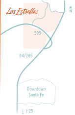 Map to Las Estrellas : Santa Fe, New Mexico